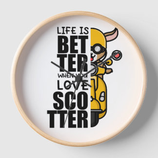 Niedliches Scooter-Goat-Design Uhr