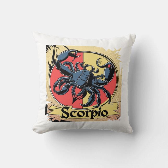 Niedliches Scorpio Zodiac Design (Comic Style) Kissen (Vorderseite)