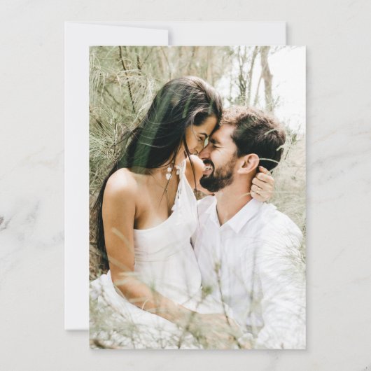 Niedliches Script Elegant Rustic 2 Foto Wedding Einladung (Rückseite)