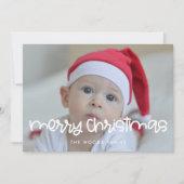 Niedliches Script Frohe Weihnachten Foto (Vorderseite)