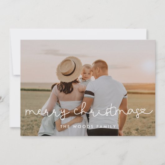 Niedliches Script Frohe Weihnachten Foto (Vorderseite)