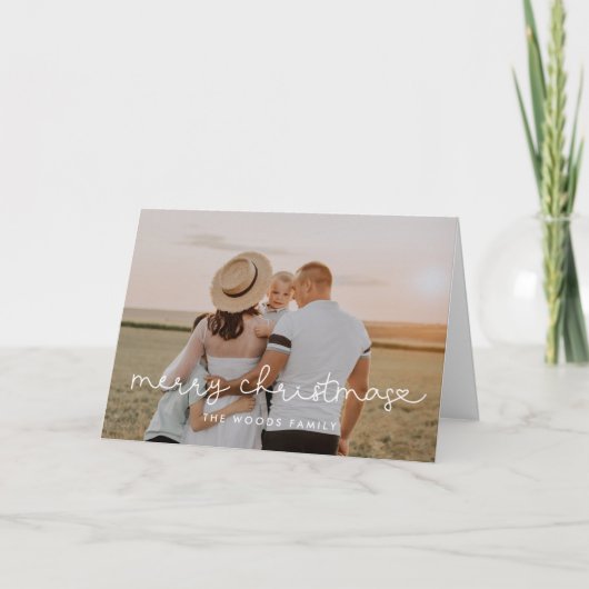 Niedliches Script Frohe Weihnachten Foto (Vorderseite)