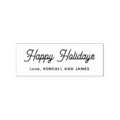 Niedliches Script Happy Holidays Weihnachtsname Sp Gummistempel (Prägung)