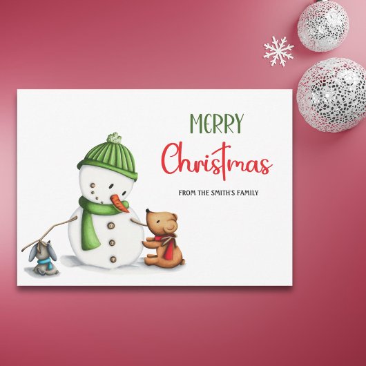 Niedliches Script Snowman Frohe Weihnachten