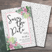 Niedliches Script Tropical Wedding Save The Date
