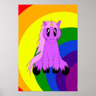 Niedliches Scruffy Unicorn Poster