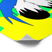 Niedliches Scruffy Unicorn Poster (Blau) (Ecke)