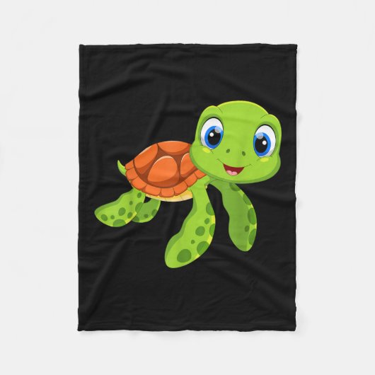 Niedliches Sea Baby Turtle Geschenk Fleecedecke (Vorderseite)
