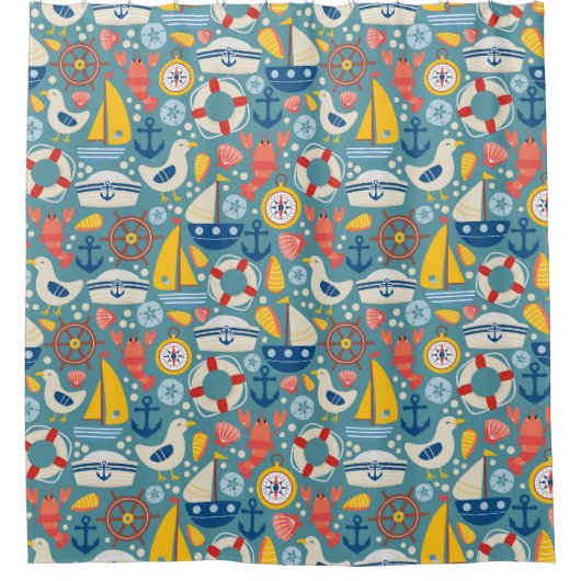 Niedliches Seeleben Duschvorhang (Vorderseite)