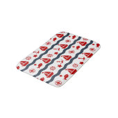 Niedliches Seemuster Badematte (Schrägansicht)