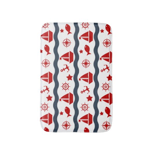 Niedliches Seemuster Badematte (Vorderseite Vertikal)