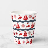 Niedliches Seemuster Pappbecher (Vorderseite)