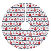 Niedliches Seemuster Polyester Weihnachtsbaumdecke (Vorderseite)