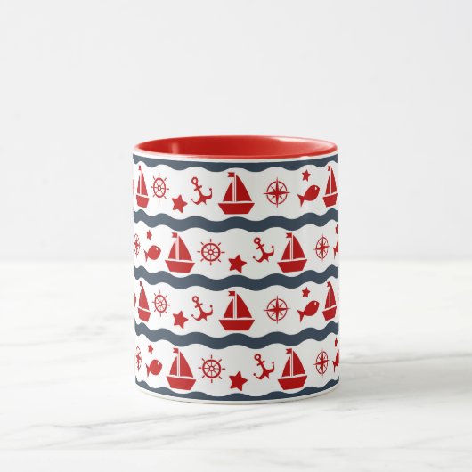 Niedliches Seemuster Tasse (Zentrum)