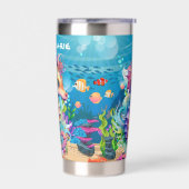 Niedliches Seepferd am Strand Thermobecher (Links)