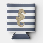 Niedliches Seepferd aus Gold Glitzer, gestreift Dosenkühler (Vorderseite)