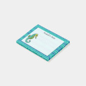 Niedliches Seepferd Blau und Grün Individuelle Nam Post-it Klebezettel (angewinkelt)