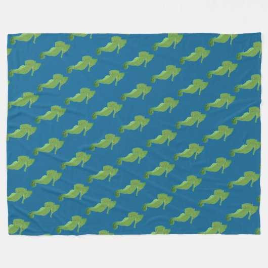 Niedliches Seepferd Fleece Blankon (Vorderseite (Horizontal))