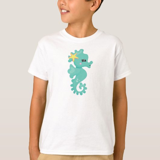 Niedliches Seepferd, grünes Seepferd, Starfish, He T-Shirt (Vorderseite)