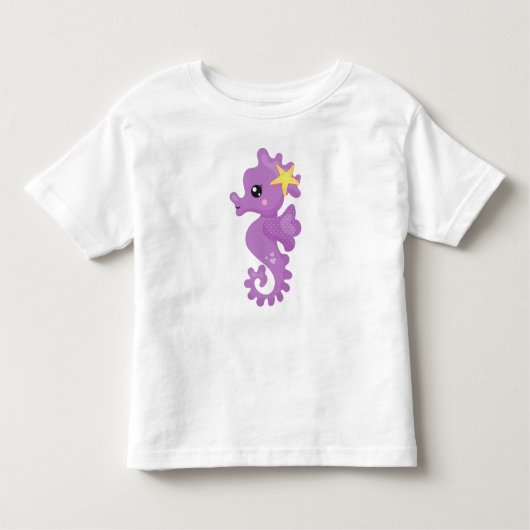 Niedliches Seepferd, Lila Seepferd, Starfish, Herz Kleinkind T-shirt (Vorderseite)
