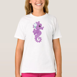 Niedliches Seepferd, Lila Seepferd, Starfish, Seas T-Shirt