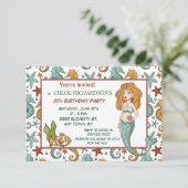 Niedliches Seepferd Mermaid Geburtstagspartei Einl Einladung (Stehend Vorderseite)