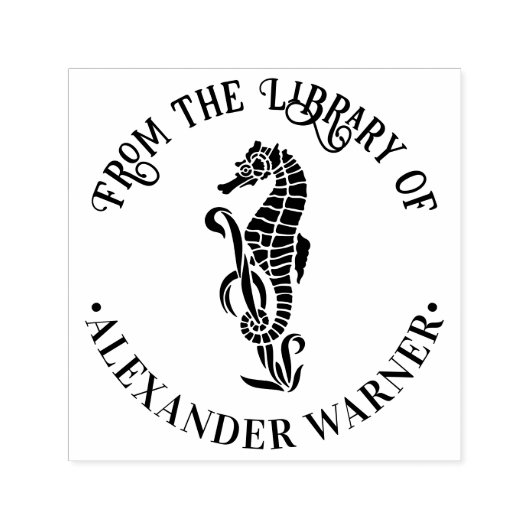 Niedliches Seepferd Ocean Beach Themenbibliothek Permastempel (Design)