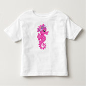 Niedliches Seepferd, rosa Seepferd, Blume, Seashel Kleinkind T-shirt (Vorderseite)