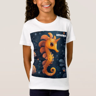 Niedliches Seepferd Unicorn Girls Tshirt Top Beach