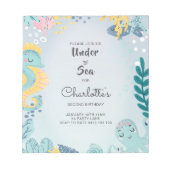 NIEDLICHES Seepferd "Unter dem Meer" Notizblock (Vorderseite)