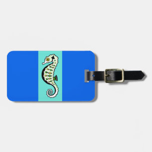 Niedliches SEEPFERD - Wildnis - Aqua & Blue Gepäck Gepäckanhänger