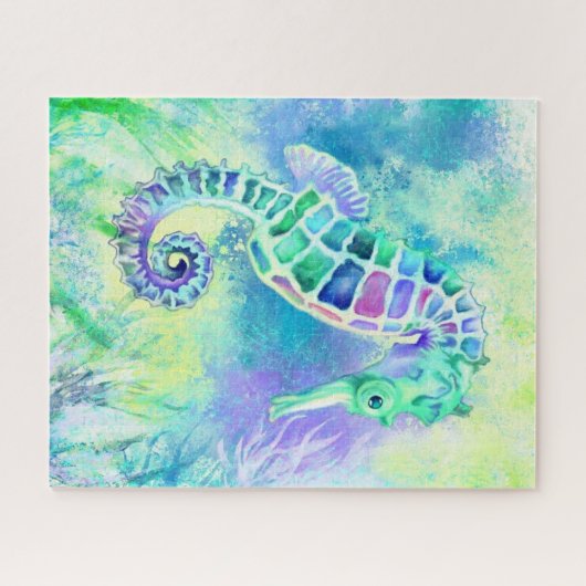 Niedliches Seepferd - Wunderschönes Unterwasser-Le Puzzle (Horizontal)