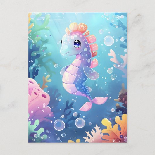 Niedliches Seespferd, Postüberquerung Postkarte (Vorderseite)