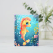 Niedliches Seespferd, Postüberquerung Postkarte (Stehend Vorderseite)