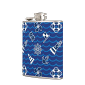 Niedliches Seewellen-Muster Flachmann (Links)