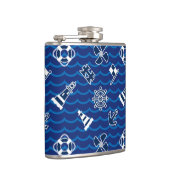 Niedliches Seewellen-Muster Flachmann (Rechts)