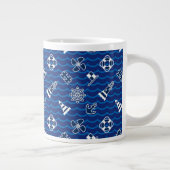Niedliches Seewellen-Muster Jumbo-Tasse (Rechts)