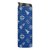 Niedliches Seewellen-Muster Thermosbecher (Nach rechts gedreht)