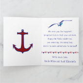 Niedliches Segelboot Alter Spezifische große Gebur Karte (Innenseite)