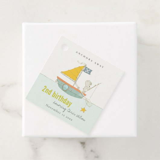 Niedliches Segelboot Bären Star jedes Lebensjahr Geschenkanhänger (Beispiel)