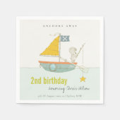 Niedliches Segelboot Bären Star jedes Lebensjahr Serviette (Vorderseite)