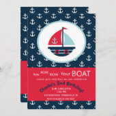Niedliches Segelboot Einladung (Vorne/Hinten)
