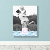 Niedliches Segelboot | Foto mit Monogramm | Monogr Leinwanddruck (Insitu (Holzboden))