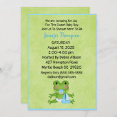 Niedliches Segelboot Frog Kinderdusche Einladung (Vorne/Hinten)