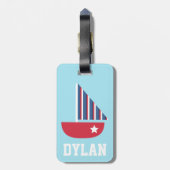 Niedliches Segelboot für Kinder Gepäckanhänger (Rückseite vertikal)