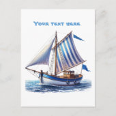 Niedliches Segelboot für Strand Postkarte (Vorderseite)