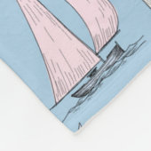 Niedliches Segelboot Muster 1 2 Fleecedecke (Ecke)