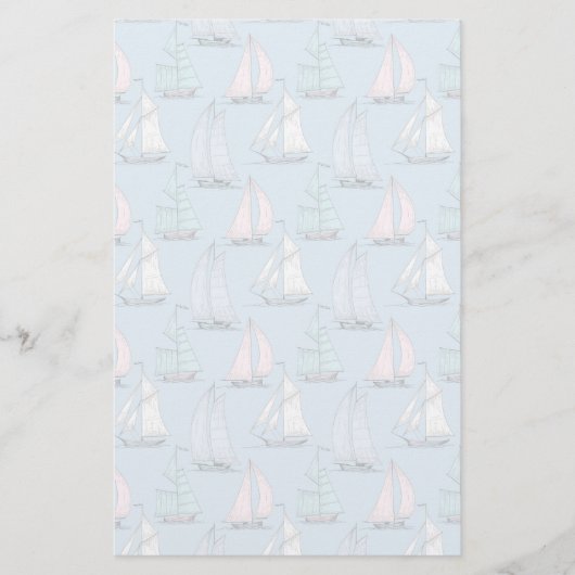 Niedliches Segelboot-Muster 1 Briefpapier (Vorderseite)