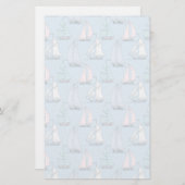 Niedliches Segelboot-Muster 1 Briefpapier (Vorne/Hinten)