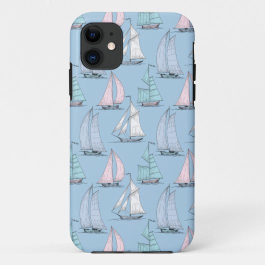 Niedliches Segelboot Muster 1 Case-Mate iPhone Hülle (Rückseite)